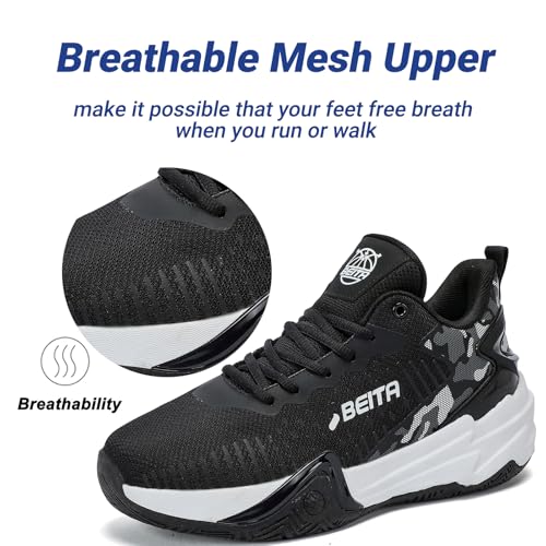 Image of Beita Basketball Shoes for Men High Upper Fashion Sneakers Streetball Breathable Sports Shoes Cushioning Anti Slip