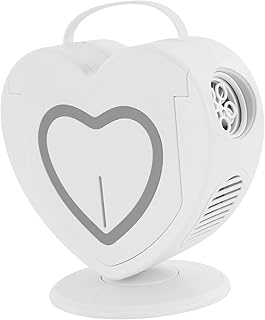 Máquina de burbujas de jabón en forma de corazón, 23 x 8 x 26 cm, máquina de burbujas para niños, máquina automática de burbujas con rotación de 360° para niños, color blanco