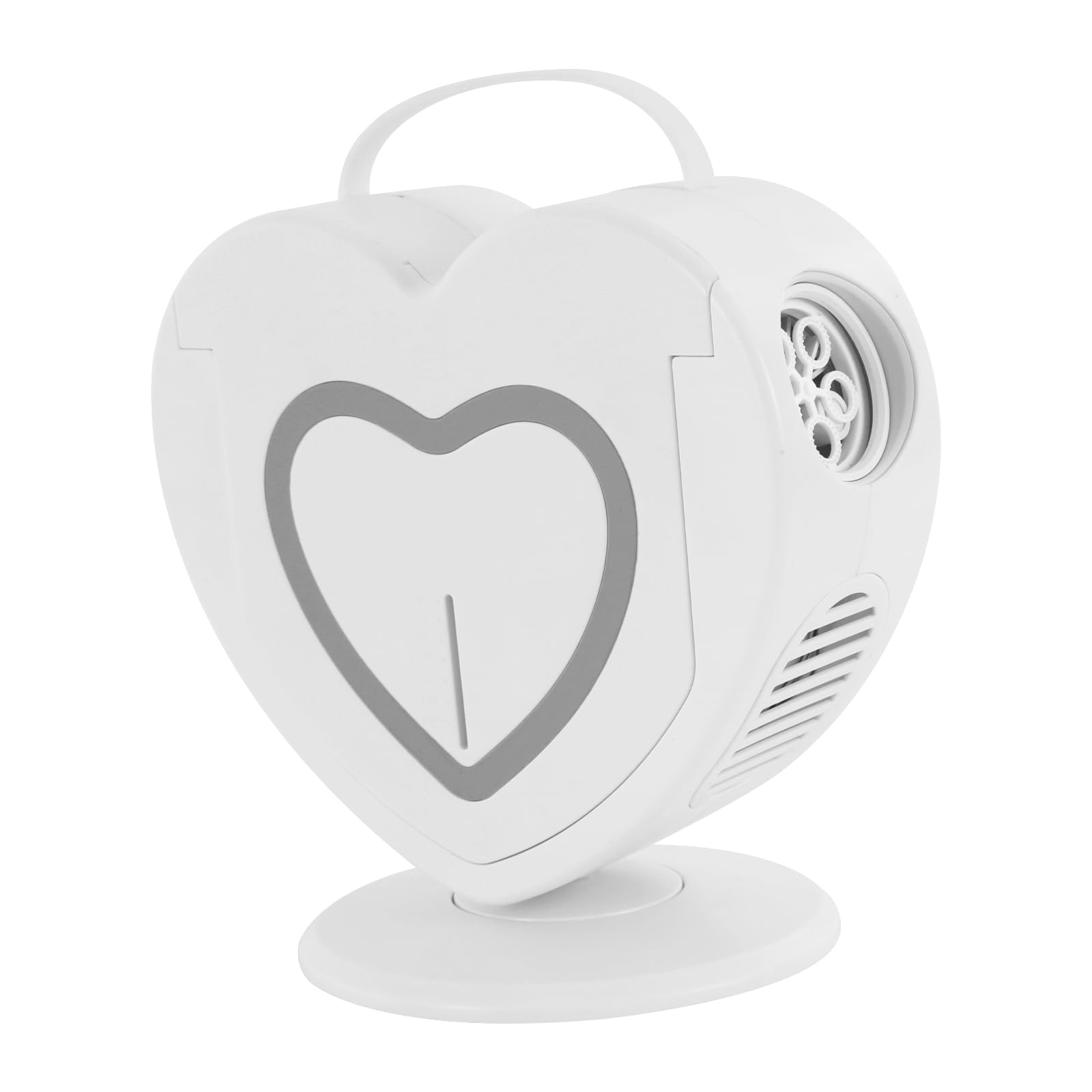 Macchina per bolle di sapone rotante a 360° con telecomando, portatile, per feste di bambini, matrimoni, eventi all'aperto (bianco, serbatoio dell'acqua da 500 ml, durata 40-60 minuti)