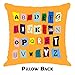 Alphabet Sequin Pillow, Magic Pillow Case & Insert, Learning Alphabet Letters Sequin Pillow, Hidden Letters Baby Gift ABC Learning Game (Light Blue)
