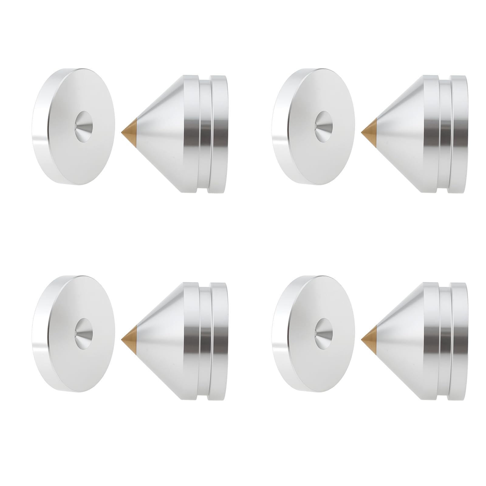 Set Di 4 Piedini Isolanti In Lega Di Alluminio Per Altoparlanti 23x20 Mm Cuscinetti Conici Antivibrazioni Per Giradischi E Lettori CD