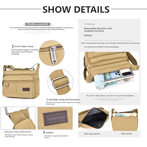 Canvas Crossbody Bag for Men Vintage Messenger Shoulder Bag Military Satchel satchel bag Shoulder Handbag Purse for Women4
