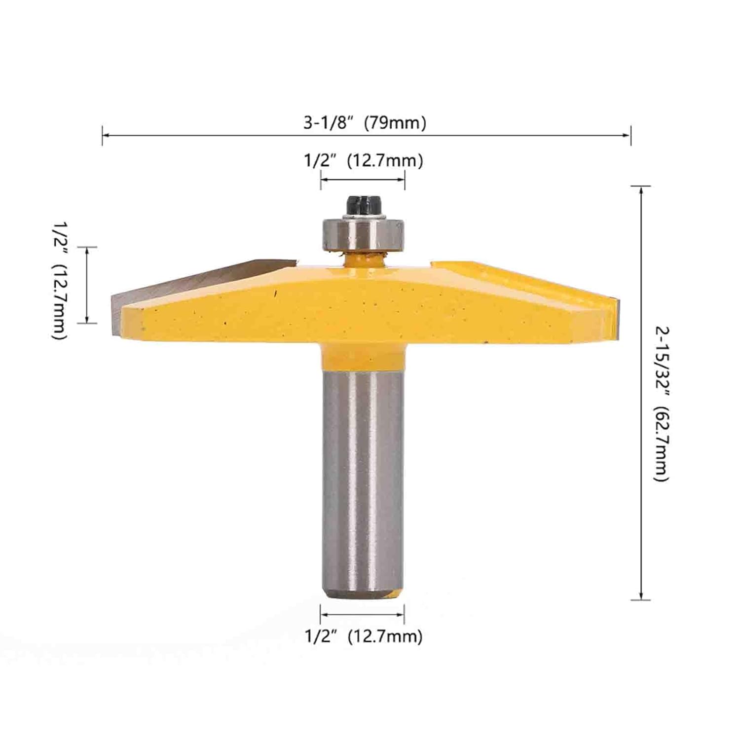 Woodworking Router Bit, Raised Panel Router Bit, 1/2in Shank Raised Panel Router Bit, Shank Router Bit Set for Fiberboard Hardwood Softwood