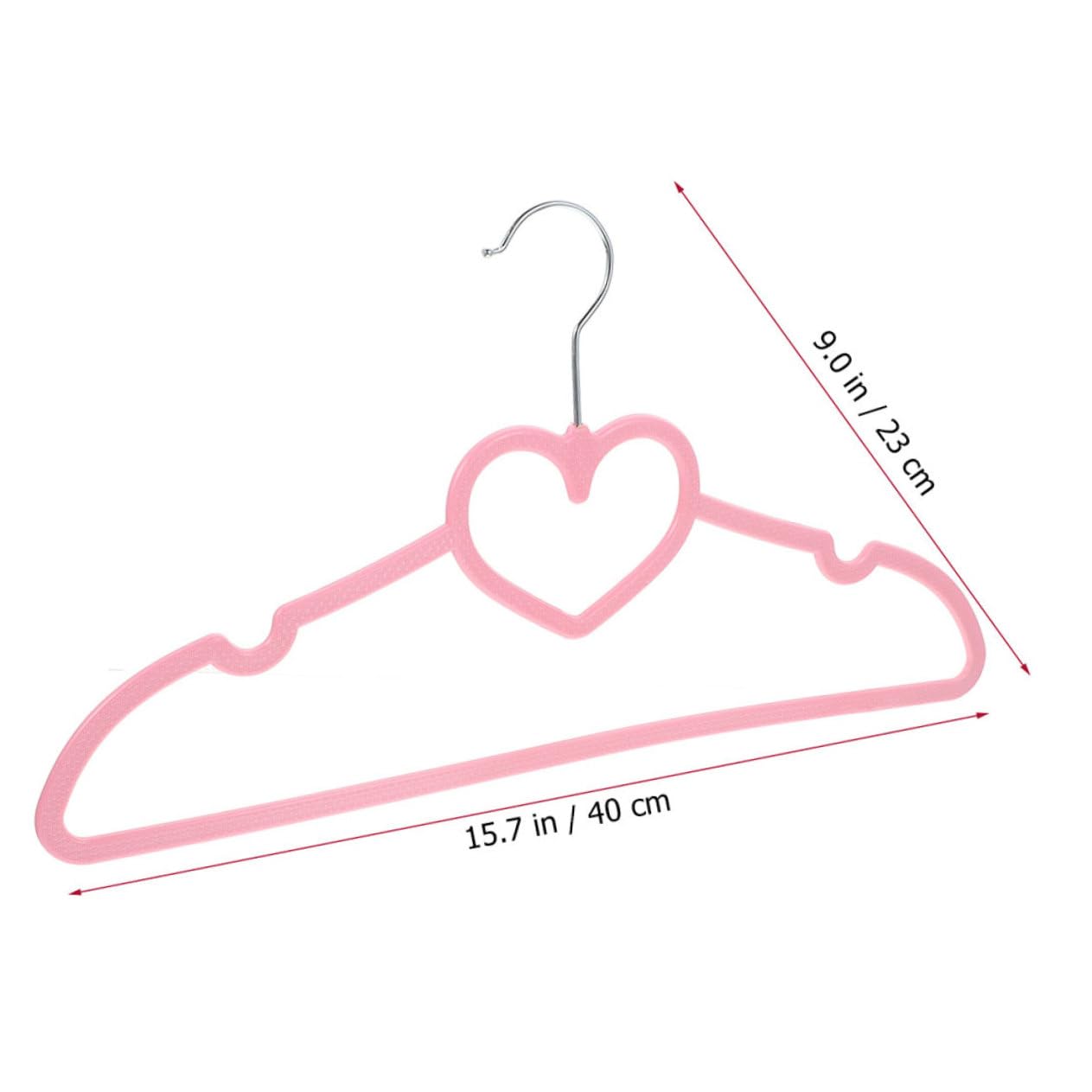 Ciieeo 20pcs Non-Slip Heart Shaped Coat Hangers Heavy Duty Sturdy Plastic Hangers for Closet