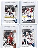 Matthew Schaefer Lane Hutson Beckett Sennecke and Ryan Leonard Hockey Rookie Sticker 4 Card Lot Young Stars! You Will Receive All 4 Cards Shown