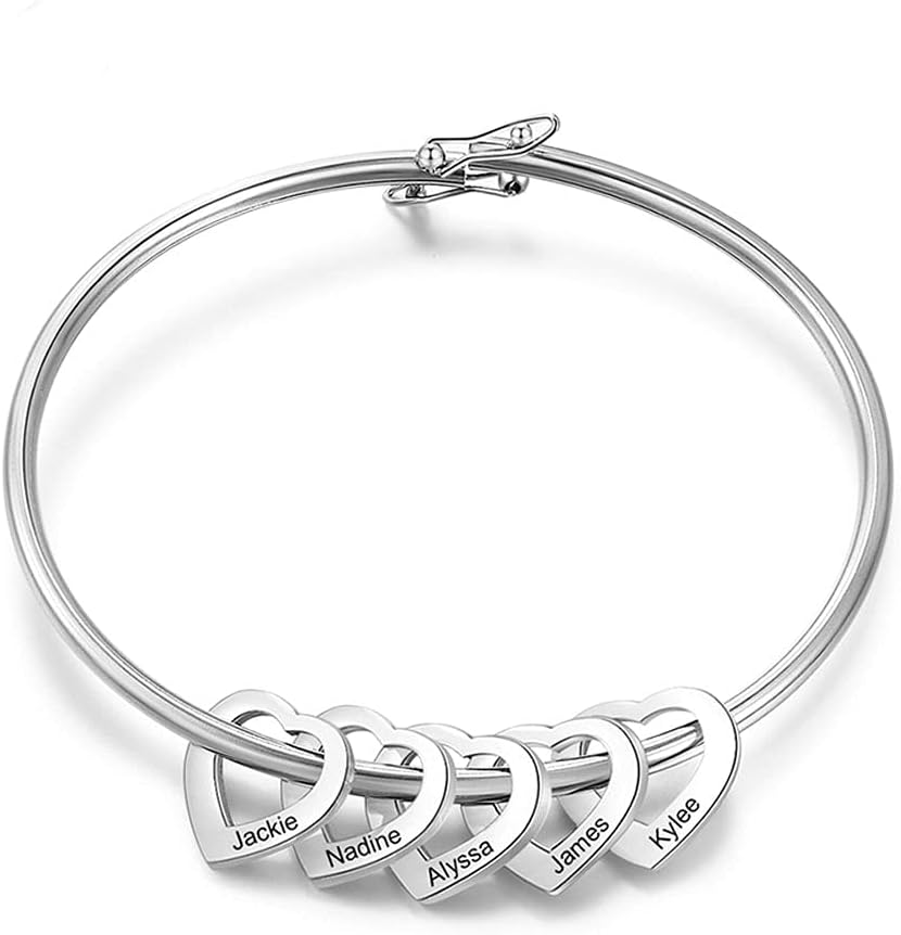 Personalized Mother Jewelry - Mother Bracelet - Engraved Mom Bracelet with Kids Name - Silver, Gold, Rose Grandmother Custom Mother Day Gift - Mom Birthday Gifts