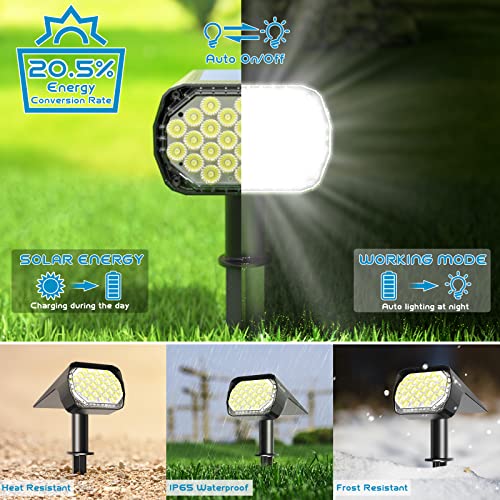 6 Pack Solar Spot Lights Outdoor Waterproof IP67, 28 LED 3 Lighting Modes Landscape Spotlights, USB & Solar Powered Wall Lights Illuminate Yard Garden House Garage for Outside Path Porch - Cold White by Quntis - Image 4