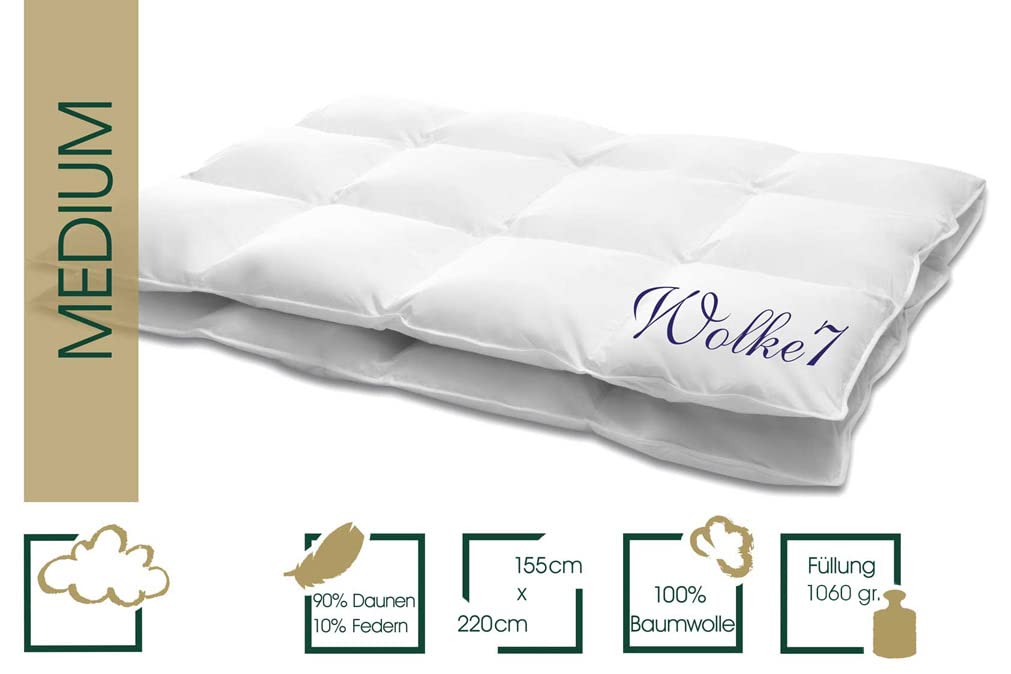WOLKE7 975.50.016 Piumino Medio a cassettoni 4x6 Quadrati 155x220 cm 1060 g