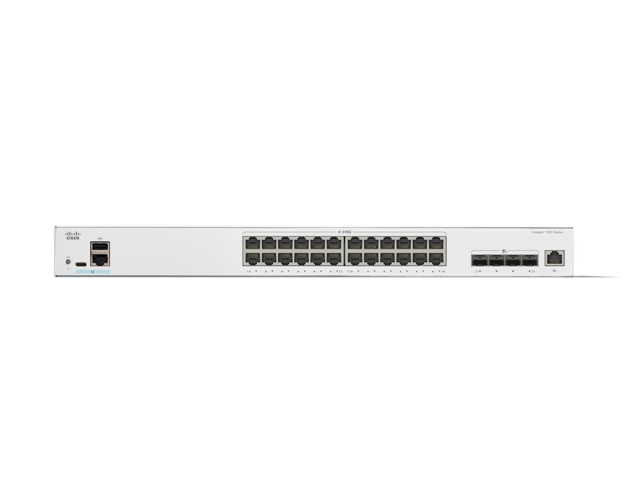 Cisco Catalyst 1300-24XT Managed Switch, 20 porte 10G in rame, 4 porte combinate SFP+ 10GE, protezione limitata a vita (C1300-24XT)