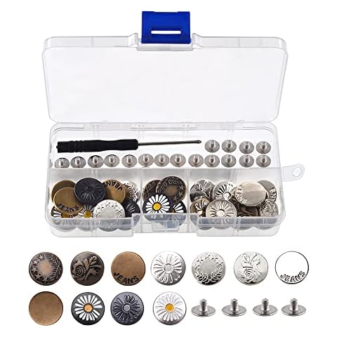 VooGenzek 22 Juego 17mm Botones de Repuesto para Jeans Cover