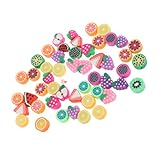 Paket beinhaltet: dailymall Packung Mit 50 DIY Schmuckzubehör Polymer Clay Perlen Fruchtstücke Scheiben