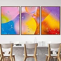 3 Piece Framed Canvas Wall Art Abstract Fluids Canvas Prints Home Artwork Decoration for Living Room,Bedroom - 16