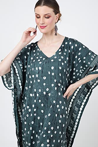 Image of Miss Lavish London Short Caftan Beach Dress, Plus Size African Kaftan, Womens Resort Wear