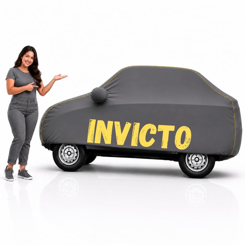 Image of Long-Life 100% Waterproof Invicto Car Body Cover for Dust & Rain, Compatible with All Models of Invicto Car Cover, Comes with Bird Droppings, Scratch, UV and Paint Protection - Grey