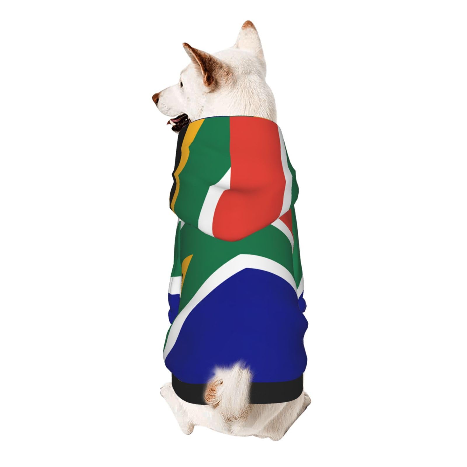 South African Flag Print Dog Hoodie Sweatshirt For Small Dogs, Warm, Soft And Breathable Pet Clothes, Easy To Wear Jumper For Winter And Fall Warm