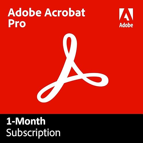 Adobe Acrobat Professional DC | Creación, edición y firma documentos PDF | Suscripción de 1 mes con renovación automática, PC/Mac
