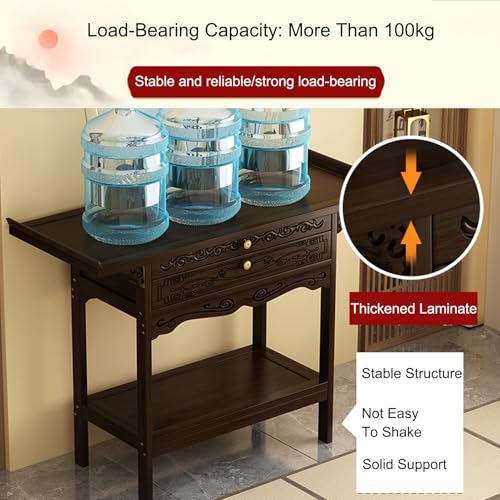 ZIGTUEI Altar Table with Drawer, Personal Altar Cabinet, Meditation Table with Pull-Out Storage Board, Puja Table, Floor Table for Spiritual, for Prayers, Rituals, Divination(Red,66x33cm/26x13in) - Thumbnail 4