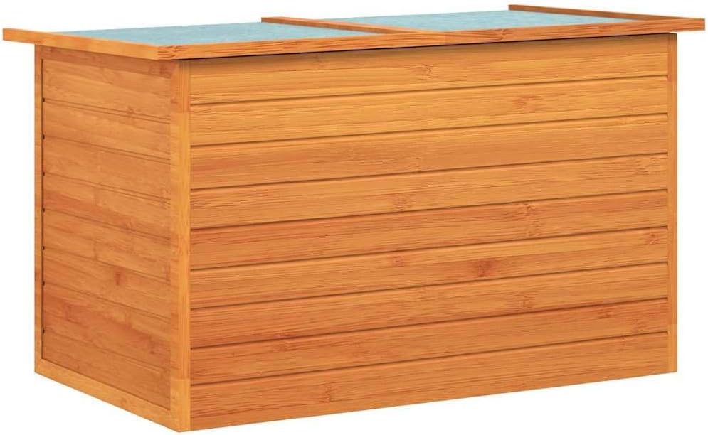 vidaXL Patio Wooden Storage Box Chest Blanket Toy Cushion Pillow Trunk Lidded Wood