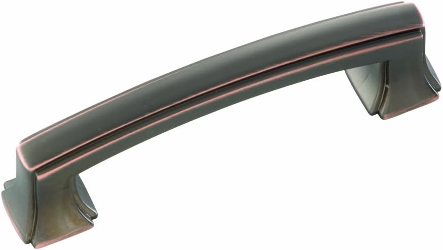 Hickory Hardware 1 Pack Solid Core Kitchen Cabinet Pulls, Luxury Cabinet Handles, Hardware for Doors & Dresser Drawers, 3 Inch Hole Center, Oil-Rubbed Bronze Highlighted, Bridges Collection