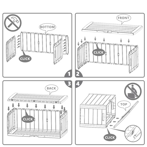VOUNOT Gartenbox Aufbewahrung Wasserdicht 280 Liter, Aufbewahrungsbox Garten, Auflagenbox Groß, Kissenbox, Anthrazit