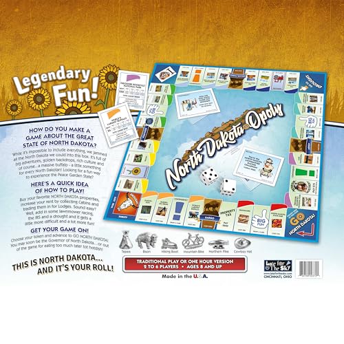Late for the Sky North Dakota-Opoly juego de mesa familiar miniatura 5