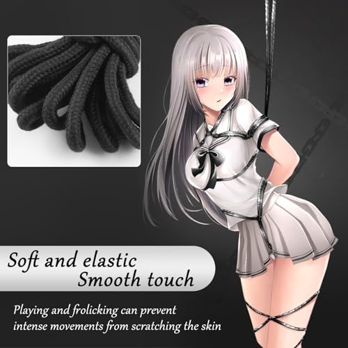 FLUTOY 2 x 10 M Bondage Seil,Fesselseil Baumwollseil Fesseln Sex Set SM Sexspielzeug extreme Paare BDSMs Spielzeug extrem Sklavin erotisches Sexspielzeug für Paare extrem sex (schwarz *2)