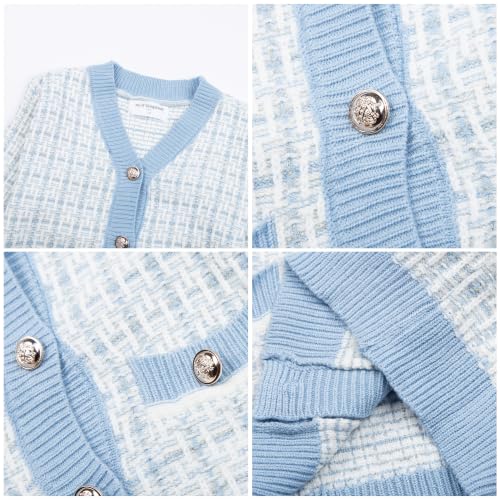 Image of Mud Kingdom Cute Little Girls Ribbed Knit Cardigan Skirt Set School Style
