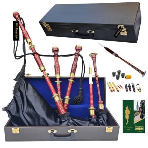 Kilt Emporium Traditional Scottish Bagpipes - Full Set with Accessories and Hard Case