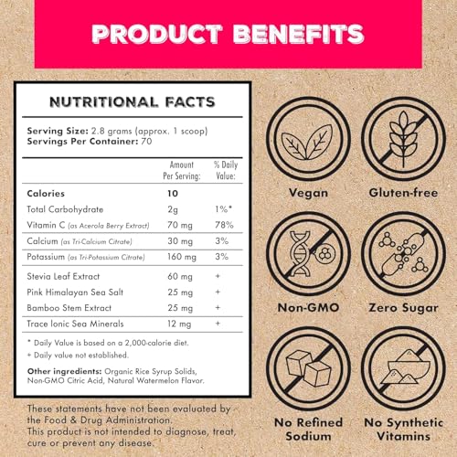 Superieur Electrolyte Powder Packets - Vegan Electrolyte Hydration Powder w/Sea Minerals - Keto Friendly, Non-GMO, Zero Sugar Electrolyte Supplement - Healthy Sports Drink - Raspberry (14 Packets)