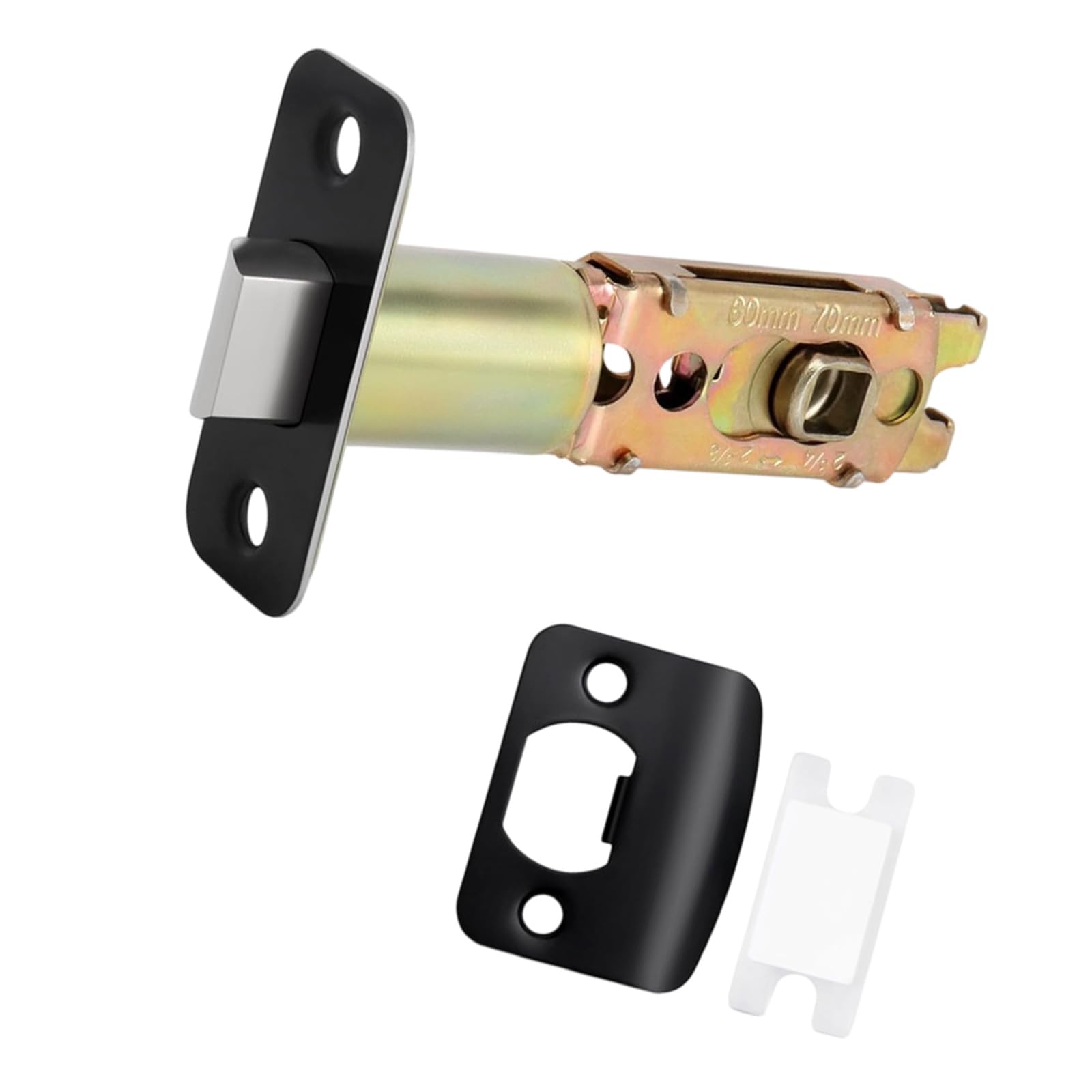 Flexible Adjustable Door Fastener 45 Degree Metal Tongue with Black Backplate for Consistent Results Versatile Door Hardware