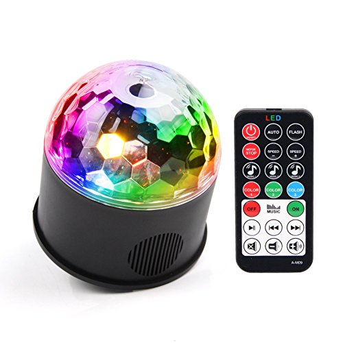 KOOT Disco Lights Bluetooth Speaker Sound Activated Party Light with Remote Control LED DJ Strobe Bar Club Stage Dance Light for Kid Room Party Wedding Birthday