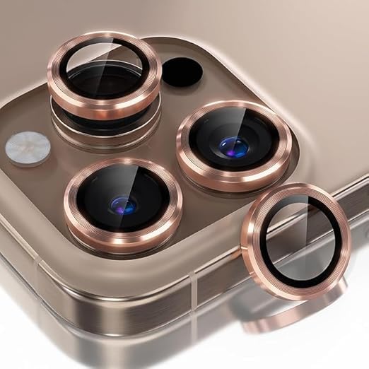 AIG Compatible Camera Lens Protector for iPhone 16 Pro /16 Pro Max – Desert Titanium, 9H Hardness, Scratch-Resistant, HD Clear Protection