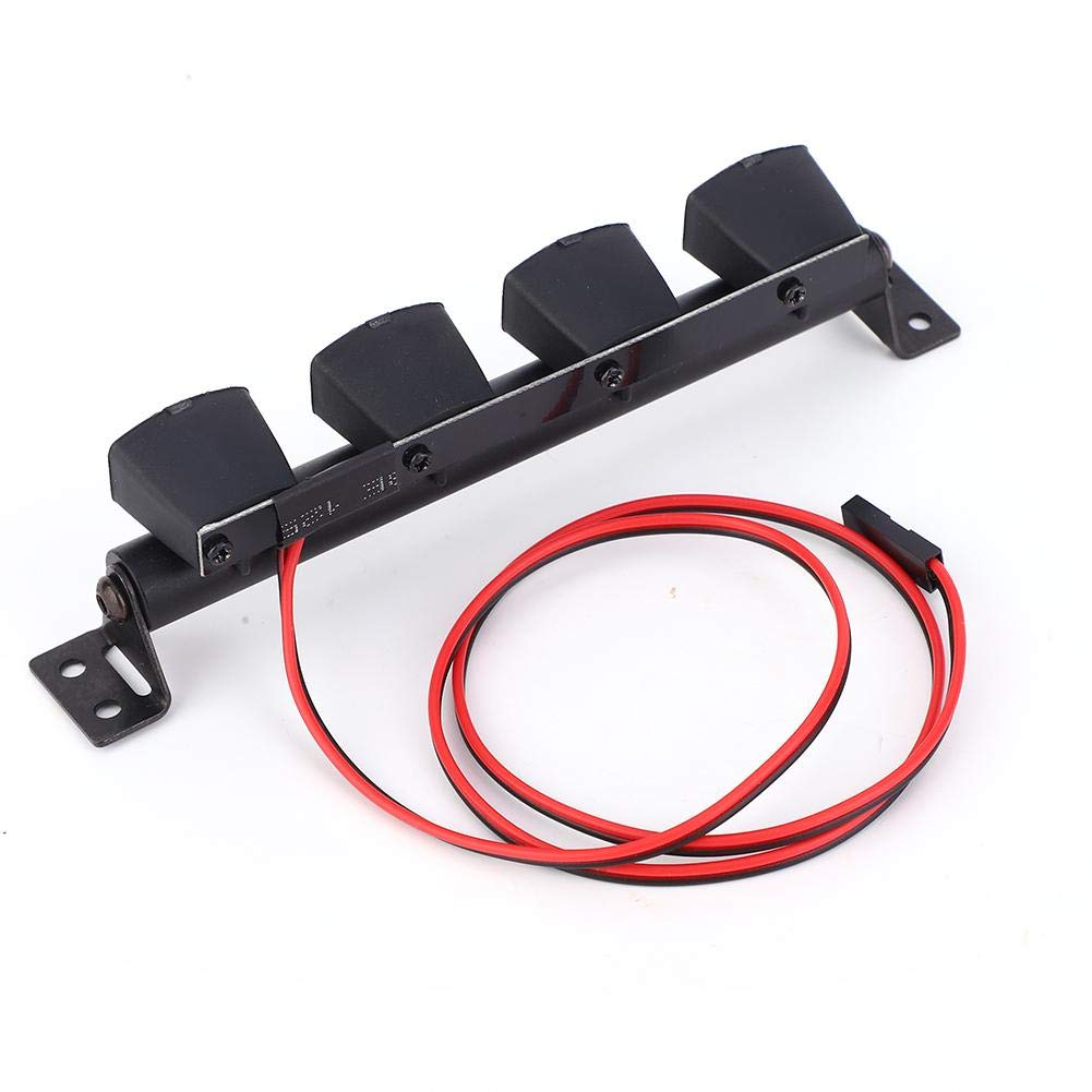 Tbest RC Dachlichter, Crawler Zubehör 1:10 RC Crawler Car Dachlichtleiste RC Dachlampen Scheinwerfer Zubehör Passend für Pull Car(4 LED)