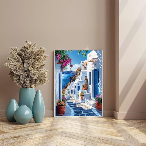 WUDWL Diamond Art Kits for Adults Beginner, Coastal City DIY Modern Diamond Painting Kits 5D Diamond Dots Gem Art Crafts with Tools,Round Full Drill Funny Crafts for Home Wall Decor&Gift-12x16inch - Thumbnail 3
