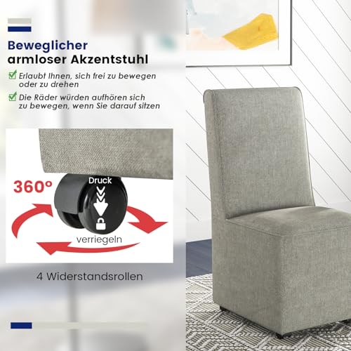 RELAX4LIFE Polsterstuhl, Relaxsessel mit Widerstandsrollen & Abnehmbarem Bezug, Fernsehsessel mit Hoher Rückenlehne, bis 150 kg belastbar, Relaxstuhl für Wohnzimmer Essenzimmer Büro – Bild 6