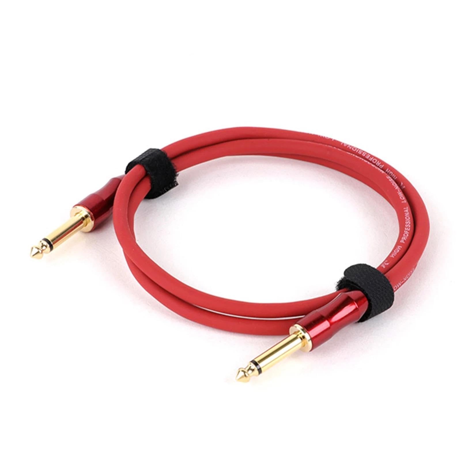 Pro Audio kabel Kabel Do Gitary I Instrumentu 1/4 Cala Do 1/4 Cala TS Prosty Męski Do Męskiego 6,35 Mm Mono Jack Ze Złączem Ze Stopu Pozłacanego(Red,10m)