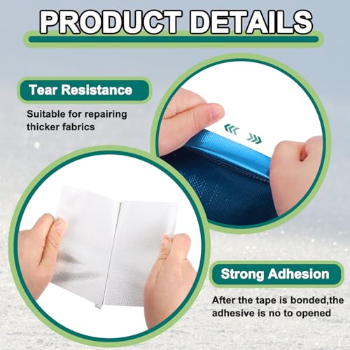 Image of PATIKIL Awning Repair Tape 2 inch x 26ft Waterproof Canvas Tape High Adhesive Tear Repair Patch Kit for PVC Tarpaulin Tent Awning Fabric RV Sail Boat Cover, Blue