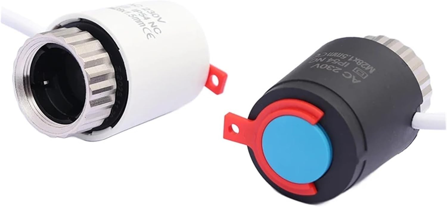 1/5 Piezas 230 V Normalmente Cerrado NC M28 * 1,5 Mm Actuador Térmico Eléctrico para Válvula De Radiador Termostático De Calefacción por Suelo Radiante, 5 Pieces-White