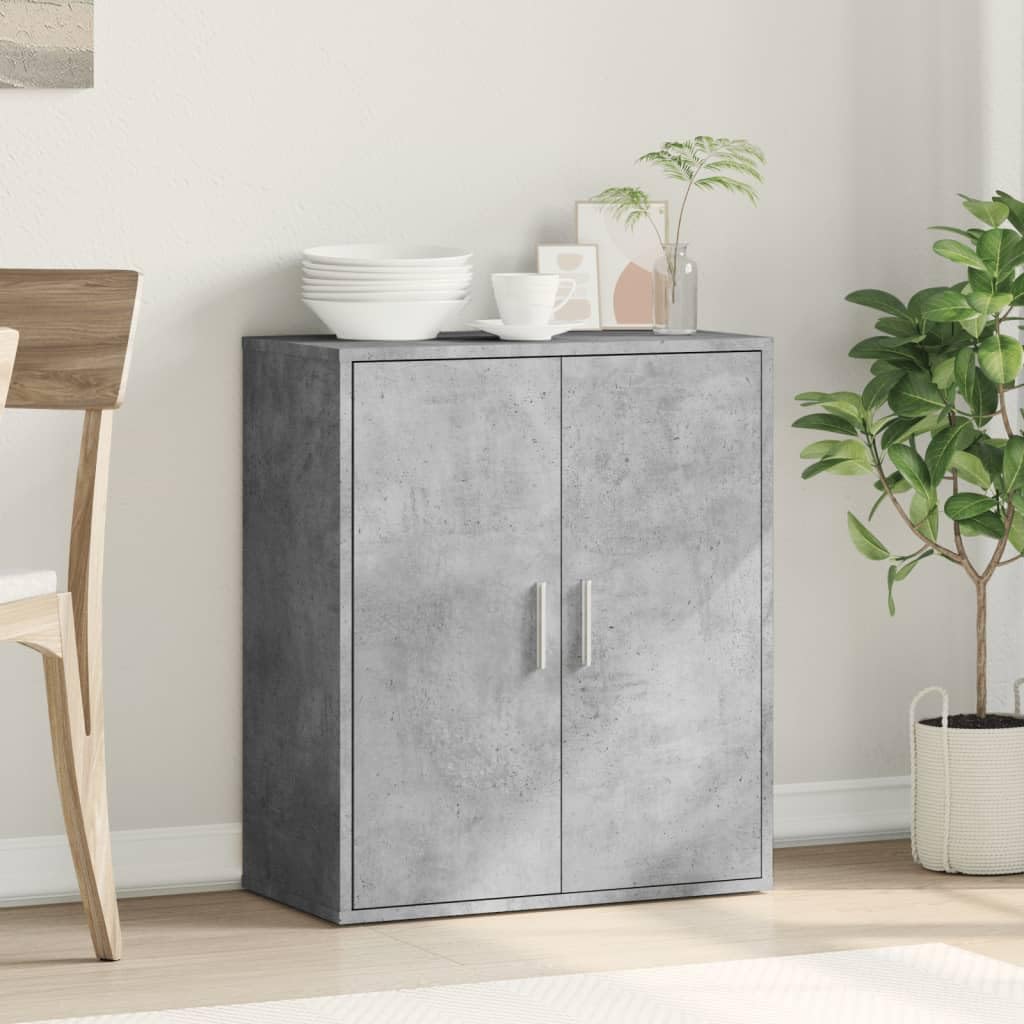 ShGaxin Kredens szary betonowy 79 x 38 x 80 cm materiał drewnopochodny, komoda do sypialni, komody i kredensy, szafka do salonu, komody na korytarz, meble pokojowe - 840516