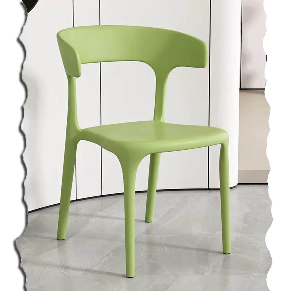 STUIJKVSZ Plastic Chairs Outdoor Patio Chairs Stackable Dining Chairs Restaurant Stack Chair Armless Bar for Backyard Lawn Bistro Deck- Colorful (Color : Green)