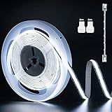【Einfach zu installieren und selbst zu bauen】 Mit authentischem stärkerem 3M-Kleber und 2 transparenten Befestigungsclips können PAUTIX COB LED-Streifen zuverlässig an allen Orten installiert werden, die Dekoration benötigen mehr Komfort für DIY-Beleuchtungsprojekte