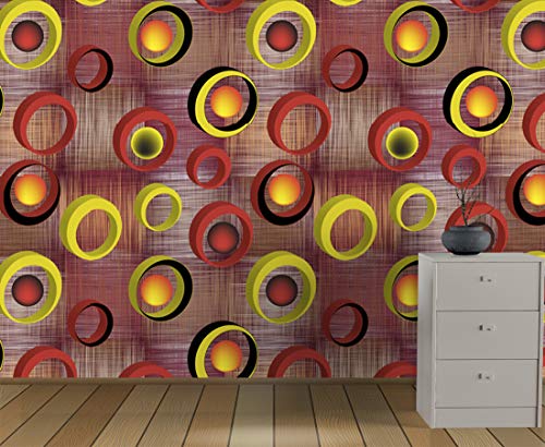 Image of DECOR PRODUCTION Self Adhesive Wallpaper Wall Sticker for Home Decor, Living Room, Bedroom, Hall, Kids Room, Play Room (PVC Vinyl, Water Proof 20 sq.ft) 16x90 Inches Each Strip