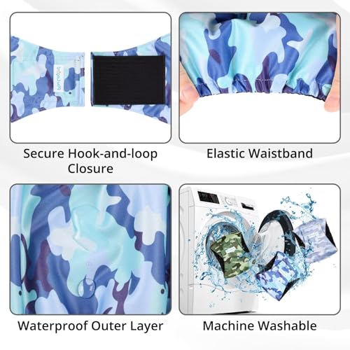 Image of Paw Legend Washable Dogs Diapers Male Dog Belly Bands for Male Dogs Diapers Reusable Puppy & Doggie Diapers Male (3 Pack, X-Large)
