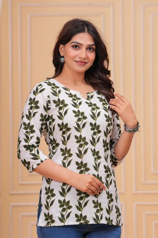 Image of SIROTA Rayon Short Top for Women | Tunic for Jeans | Western Short Kurti | Stylish Straight Ladies Kurta | Ethnic Kurta for Girls
