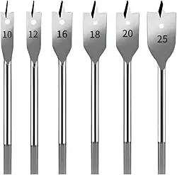 Kit 6 Brocas Chatas para Madeira 10mm a 25mm – Aço de Alta Resistência, Perfuração Rápida e Precisa para Furadeira Elétrica e Parafusadeira PREMIUM