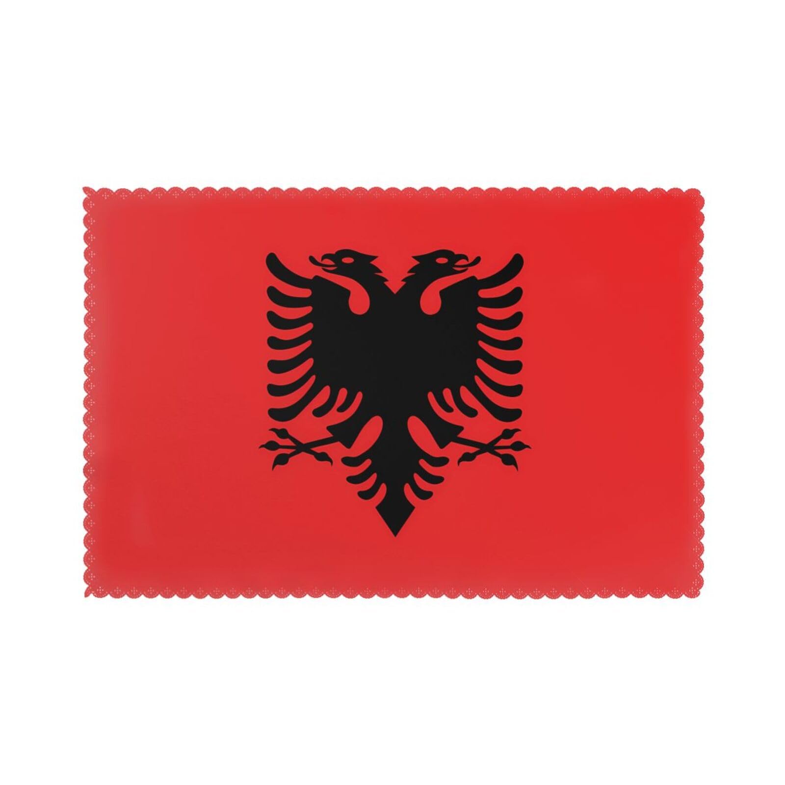 Albanian flag Placemat set of 6, oil-proof, washable, suitable for kitchen, restaurant, party, etc.