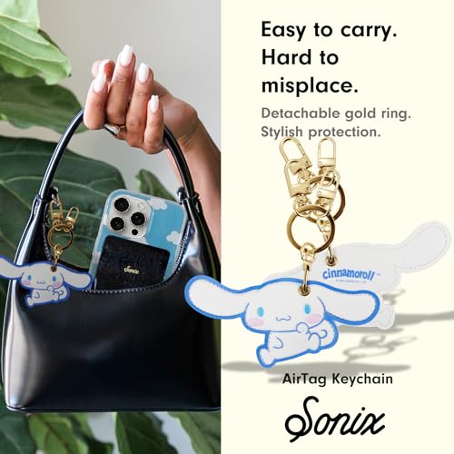 Image of Sonix x Sanrio Character Keychain Case Compatible with Apple AirTag | Protective AirTag Cover Keychain | Cinnamoroll