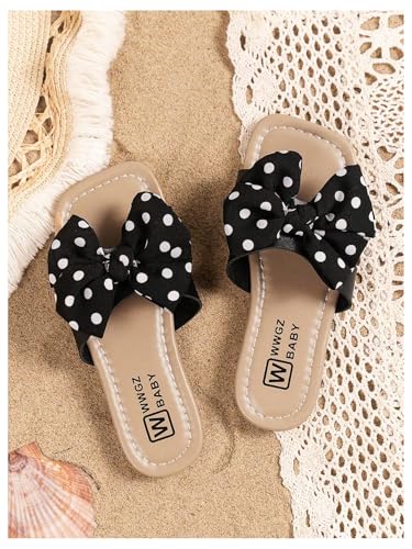Image of Verdusa Girl's Bows Square Toe Sandals Casual Summer Flat Sandal