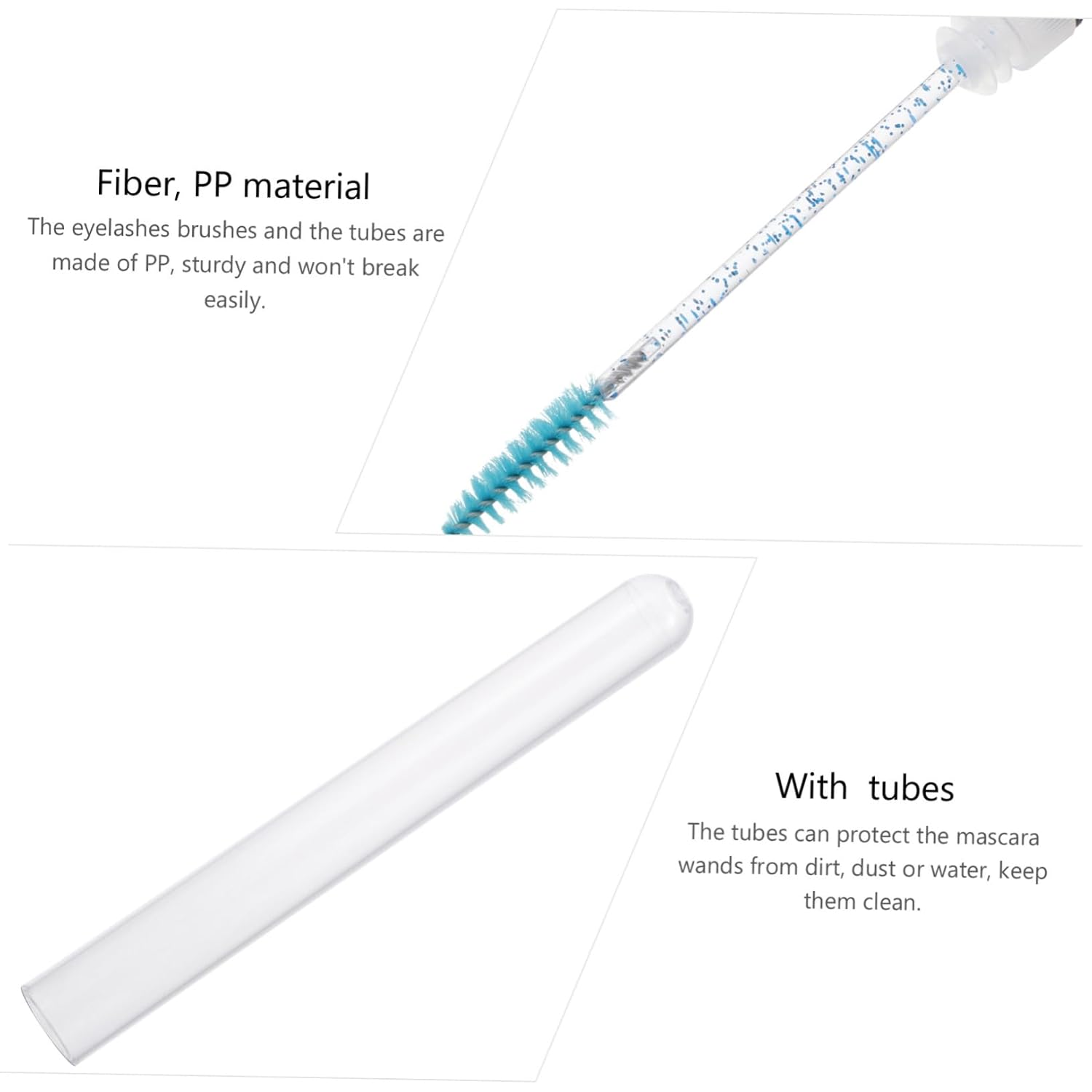 30pcs Portable Eyelash Brush Wands with Crystal Rod Tubes Lightweight Disposable Makeup Applicator for Travel Business Trip Eyelash Extension and Daily Use Random Color