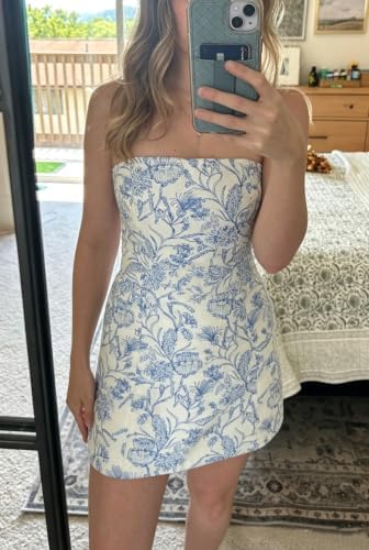 Pink Strapless Floral Homecoming Dress for Juniors Birthday Party US16 - 2